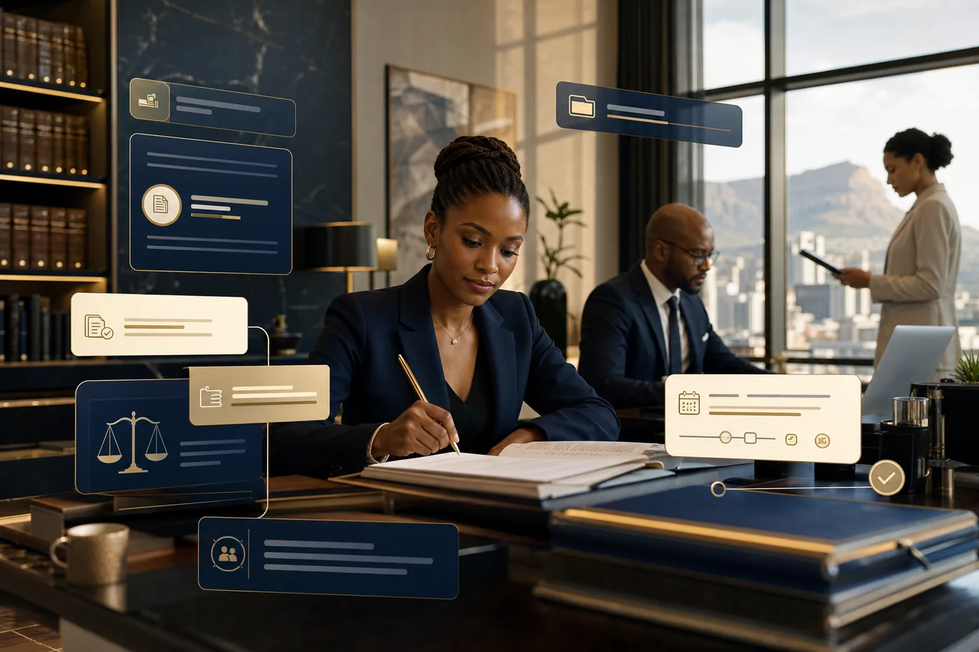 AI admin employees for law firms. visual workflow